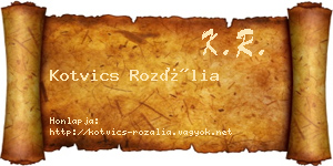 Kotvics Rozália névjegykártya